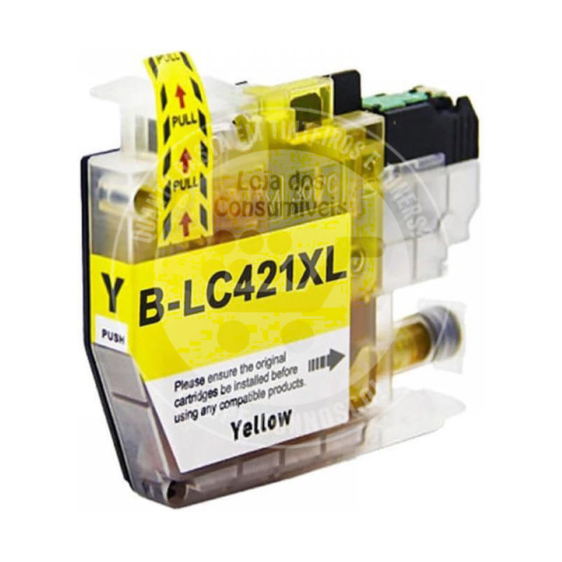 Tinteiro Brother Compatível LC421XL Amarelo