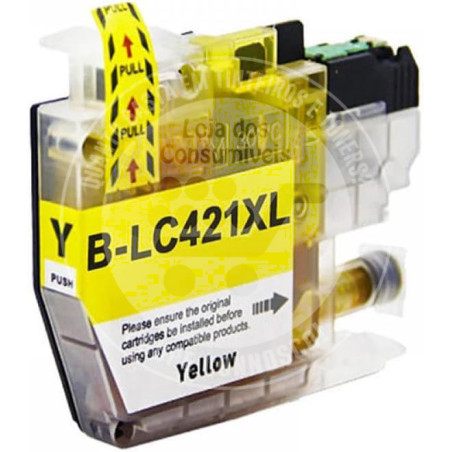 Tinteiro Brother Compatível LC421XL Amarelo