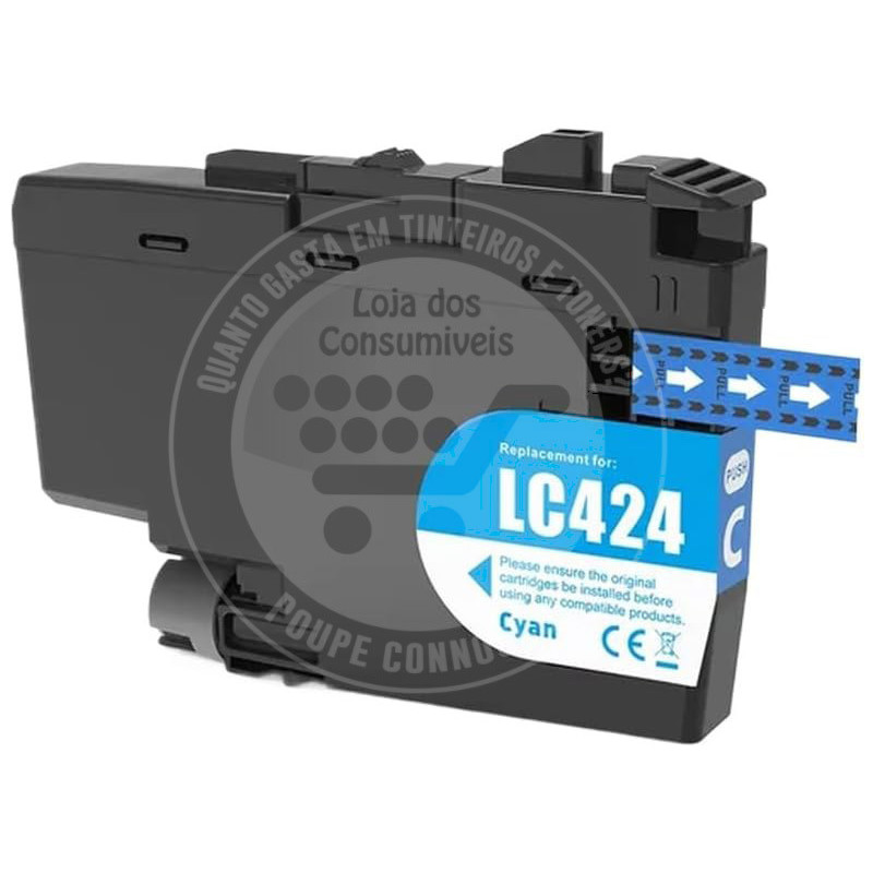 Tinteiro Brother Compatível LC424 Azul