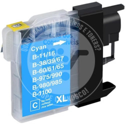 Tinteiro Brother Compatível LC980XL/LC1100XL/LC985XL Azul