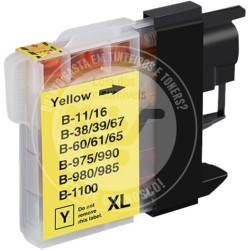 Tinteiro Brother Compatível LC980XL/LC1100XL/LC985XL Amarelo