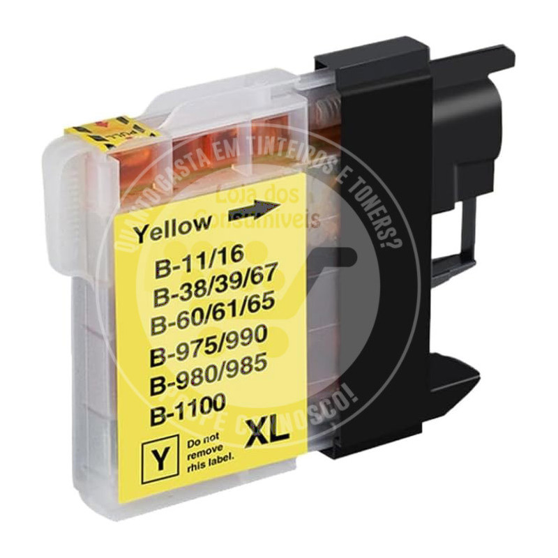 Tinteiro Brother Compatível LC980XL/LC1100XL/LC985XL Amarelo