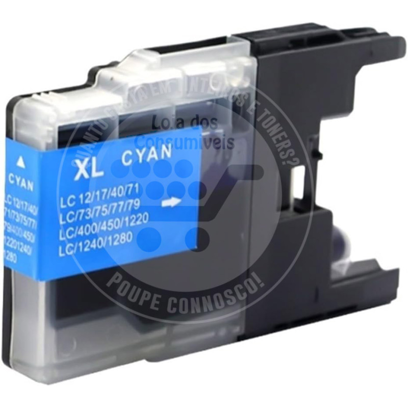 Tinteiro Brother Compatível LC1240XL/LC1220XL/LC1280XL Azul