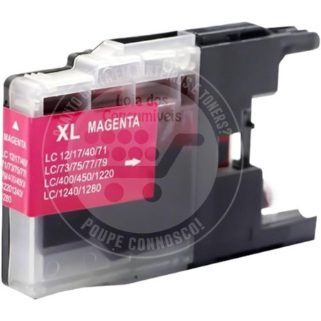 Tinteiro Brother Compatível LC1240XL/LC1220XL/LC1280XL Magenta