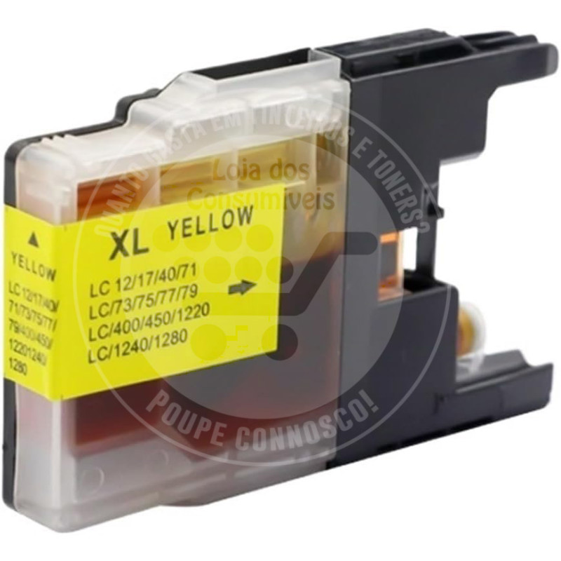 Tinteiro Brother Compatível LC1240XL/LC1220XL/LC1280XL Amarelo