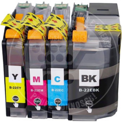 Conjunto 4 Tinteiros Brother Compatíveis LC22E