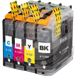 Conjunto 4 Tinteiros Brother Compatíveis LC123XL/LC121XL