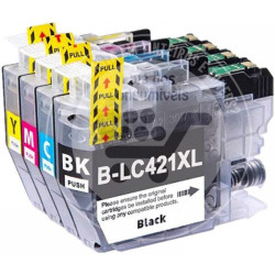 Conjunto 4 Tinteiros Brother Compatíveis LC421XL