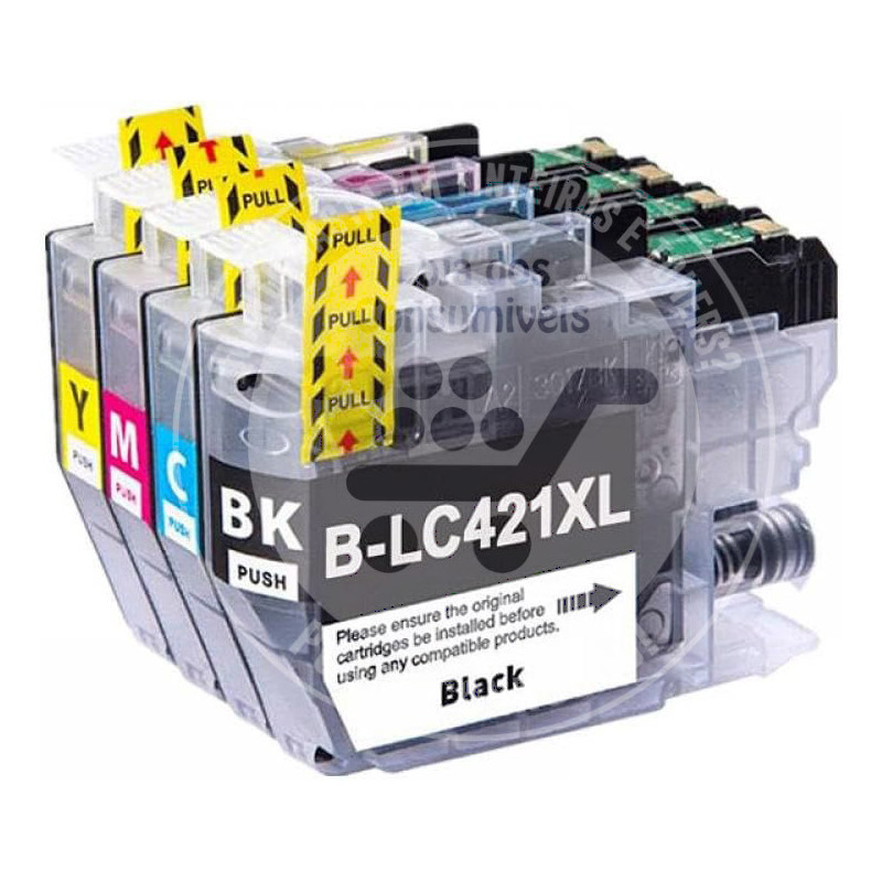 Conjunto 4 Tinteiros Brother Compatíveis LC421XL