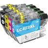 Conjunto 4 Tinteiros Brother Compatíveis LC422XL
