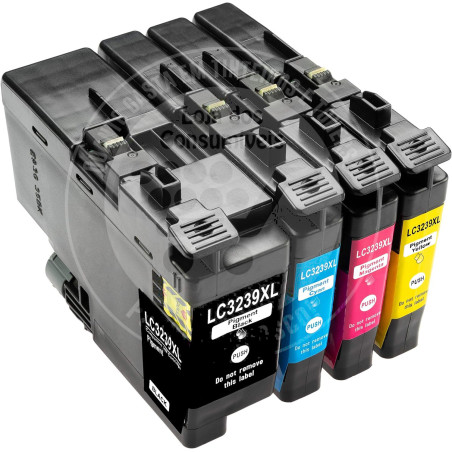 Conjunto 4 Tinteiros Compatíveis Brother LC3239XLLC3237