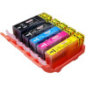 Conjunto 5 Tinteiros Canon Compatíveis PGI525/CLI526