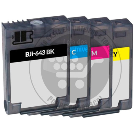 Conjunto 4 Tinteiros Canon Compatíveis BJI643