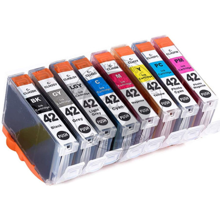 Conjunto 8 Tinteiros Canon Compatíveis CLI42
