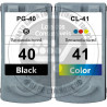 Conjunto 2 Tinteiros Canon Reciclados PG40/CL41 Preto/Tricolor