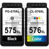 Conjunto 2 Tinteiros Canon Reciclados PG575XL/CL576XL Preto/Tricolor