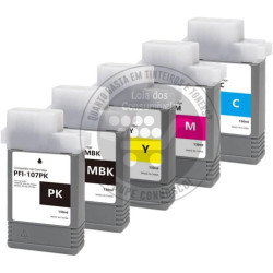 Conjunto 5 Tinteiros Canon Compatíveis PFI107