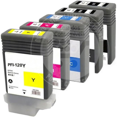 Conjunto 5 Tinteiros Canon Compatíveis PFI120
