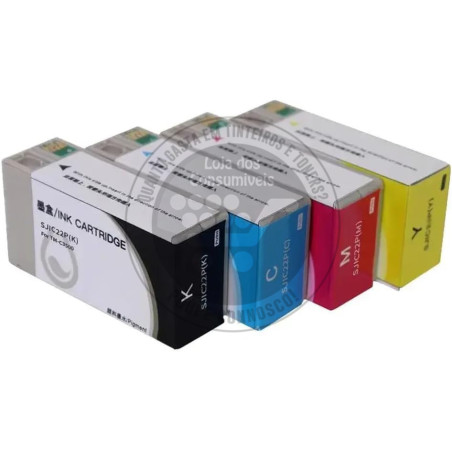 Conjunto 4 Tinteiros Epson Compatíveis SJIC22P