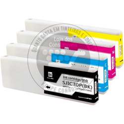 Conjunto 4 Tinteiros Epson Compatíveis SJIC30P
