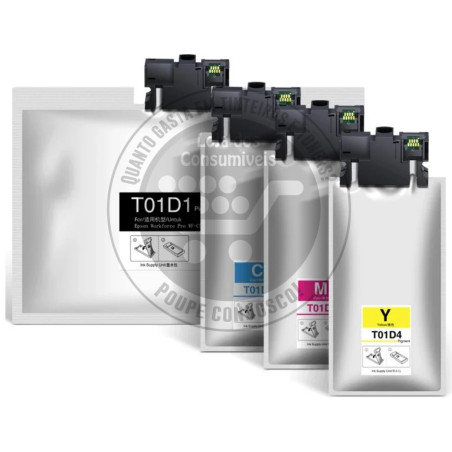 Conjunto 4 Tinteiros Epson Compatíveis T01D/T01C
