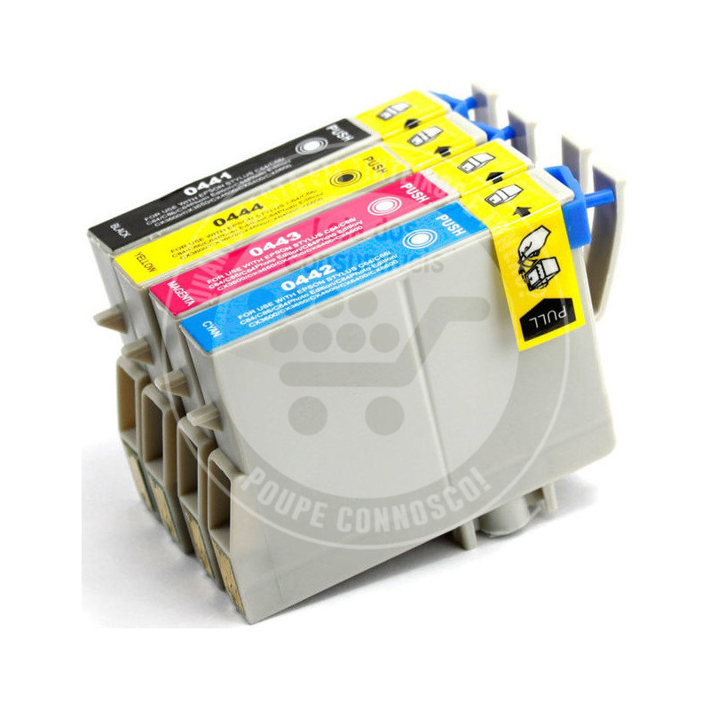 Conjunto 4 Tinteiros Epson Compatíveis T0441/2/3/4 (T0445)