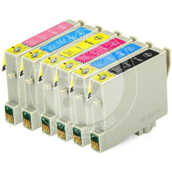 Conjunto 6 Tinteiros Epson Compatíveis T0481/2/3/4/5/6 (T0487)