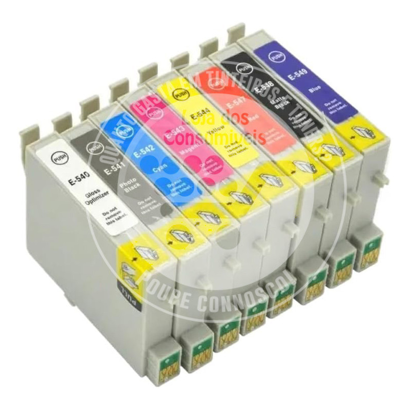Conjunto 8 Tinteiros Epson Compativeis T054