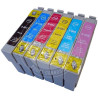 Conjunto 6 Tinteiros Epson Compatíveis T0801/2/3/4/5/6 (T0807)