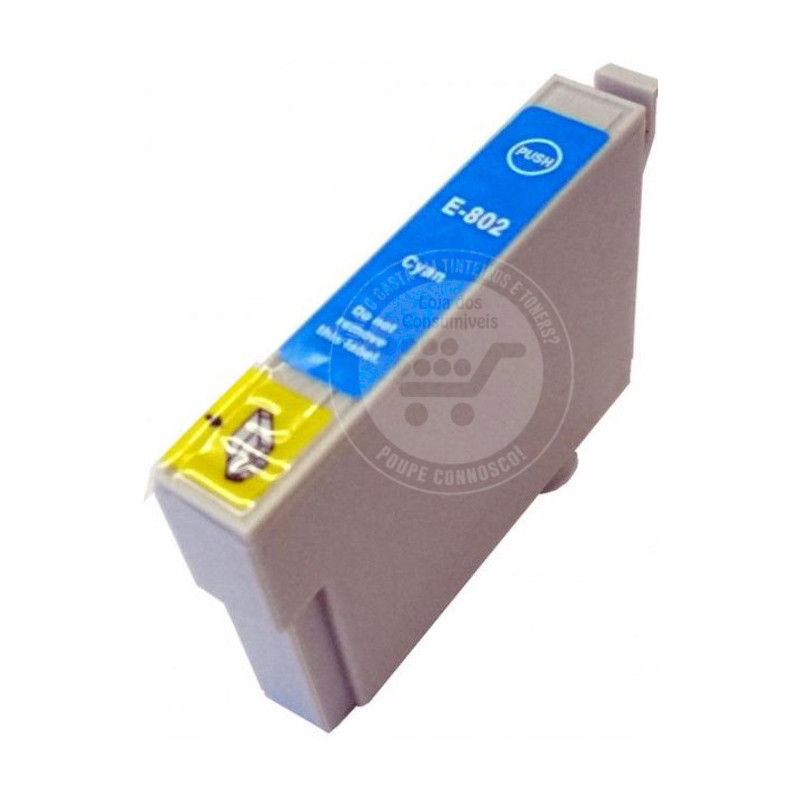 Tinteiro Epson Compatível T0802 Azul