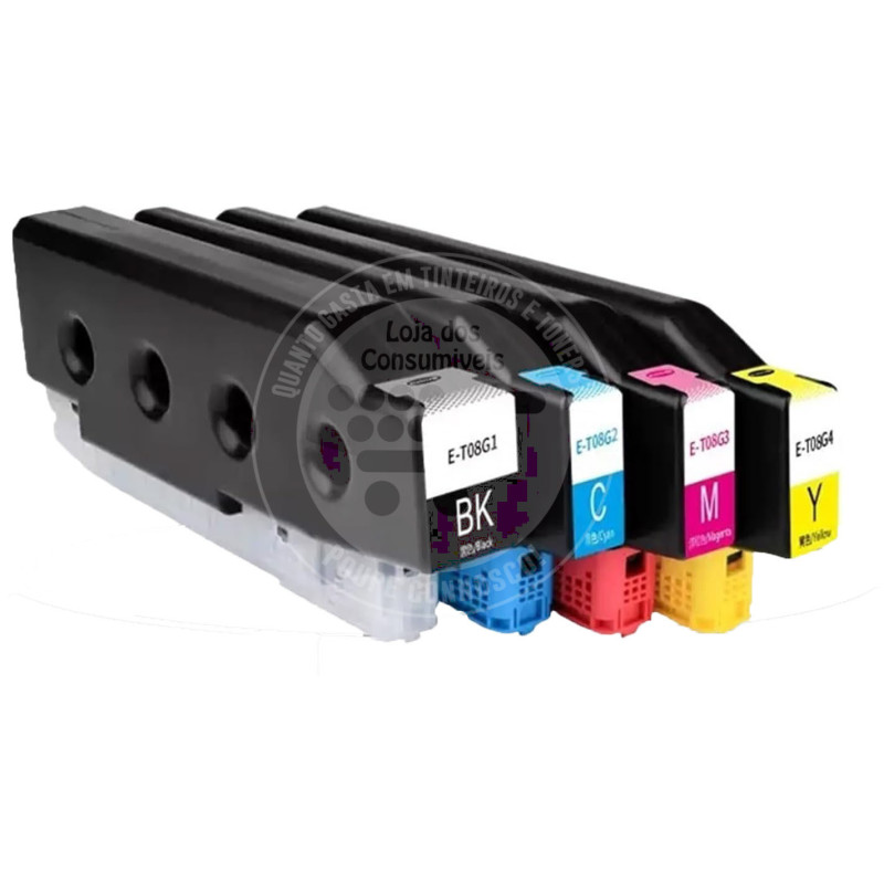 Conjunto 4 Tinteiros Epson Compatíveis T08G