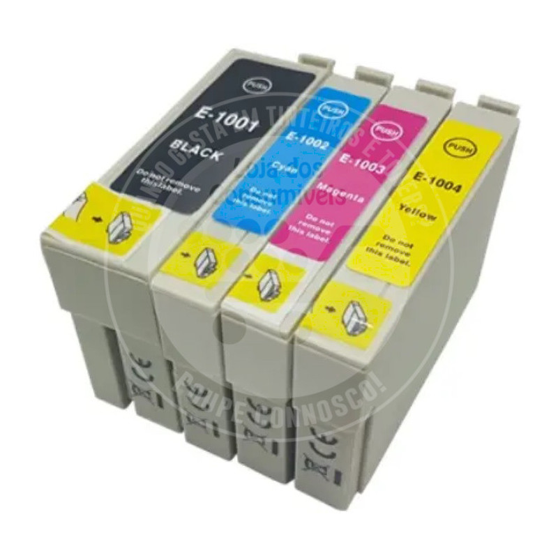 Conjunto 4 Tinteiros Epson Compatíveis T1001/2/3/4 (T1005)