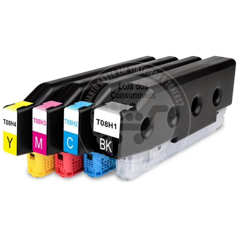 Conjunto 4 Tinteiros Epson Compatíveis T08H