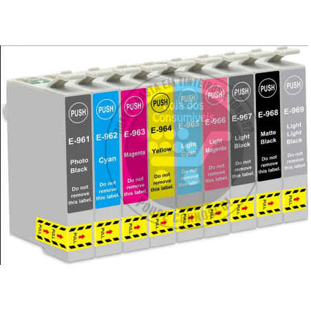 Conjunto 9 Tinteiros Epson Compativeis T096