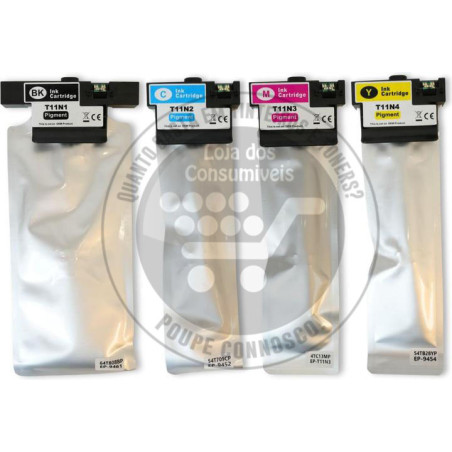 Conjunto 4 Tinteiros Epson Compatíveis T11N