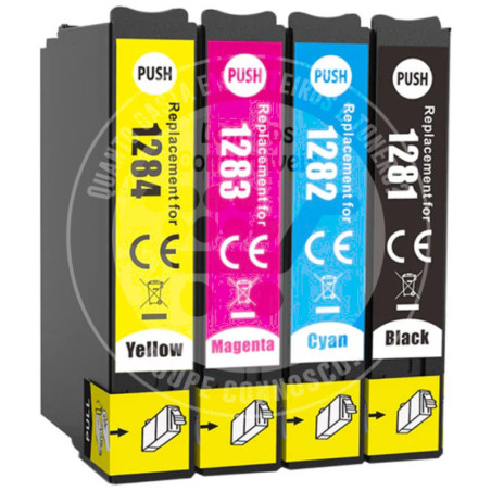 Conjunto 4 Tinteiros Epson Compatíveis T1281/2/3/4 (T1285)