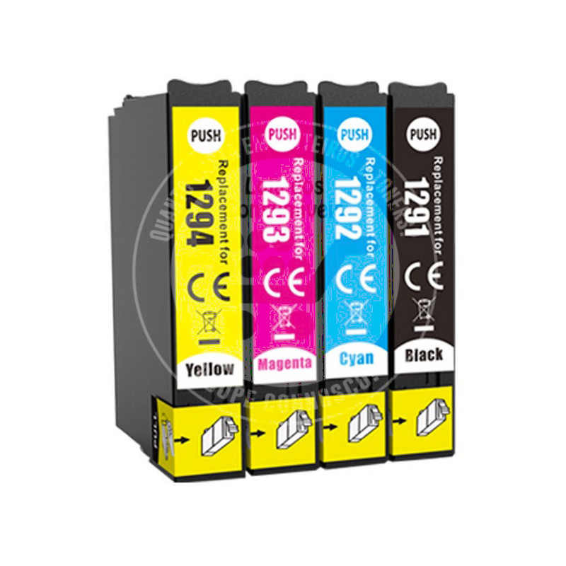 Conjunto 4 Tinteiros Epson Compatíveis T1291/2/3/4 (T1295)
