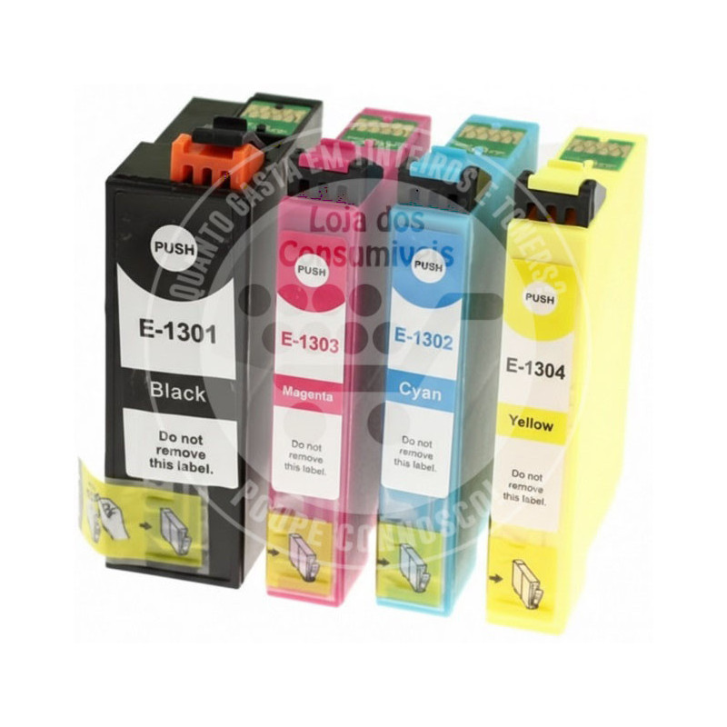 Conjunto 4 Tinteiros Epson Compatíveis T1301/2/3/4 (T1305)
