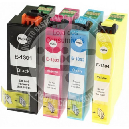 Conjunto 4 Tinteiros Epson Compatíveis T1301/2/3/4 (T1305)