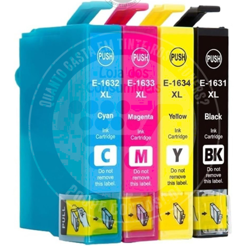 Conjunto 4 Tinteiros Epson Compatíveis 16XL - T1631/2/3/4 (T1636)
