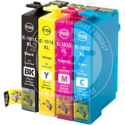 Conjunto 4 Tinteiros Epson Compatíveis 18XL - T1811/2/3/4 (T1816)