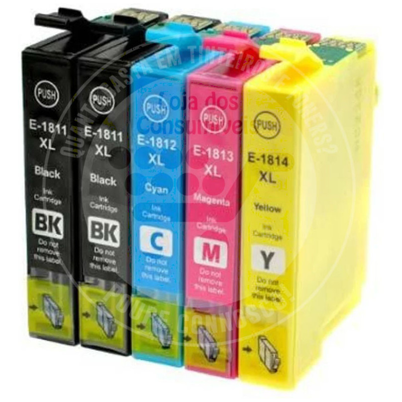 Conjunto 5 Tinteiros Epson Compatíveis 18XL