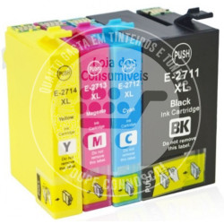 Conjunto 4 Tinteiros Epson Compatíveis T2711/2/3/4 (T2715) - 27XL