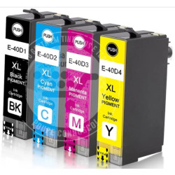 Conjunto 4 Tinteiros Epson Compatíveis T40D