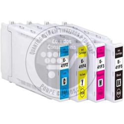 Conjunto 4 Tinteiros Epson Compatíveis T41F/T41R