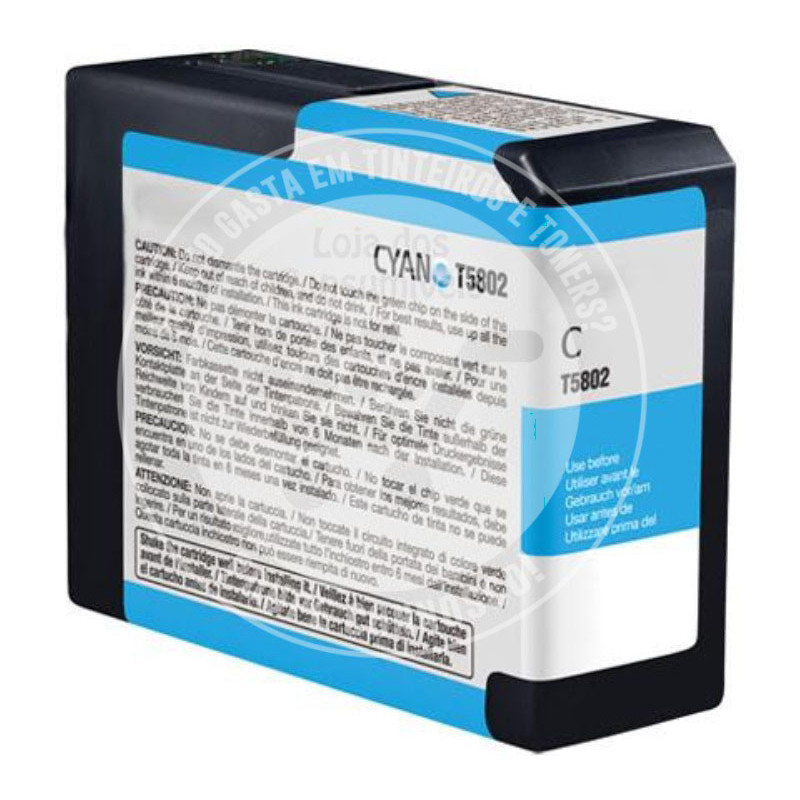Tinteiro Epson Compatível T5802 Azul