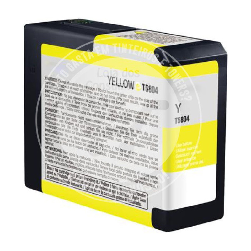 Tinteiro Epson Compatível T5804 Amarelo