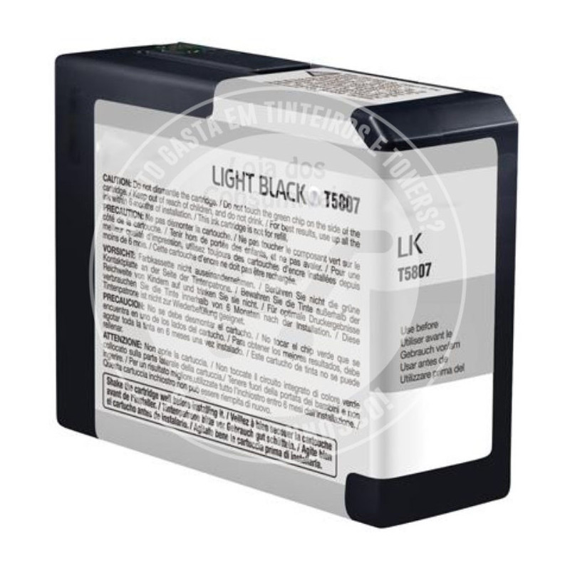 Tinteiro Epson Compatível T5807 Preto Claro