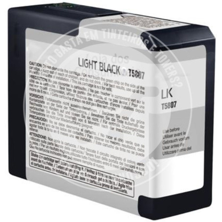 Tinteiro Epson Compatível T5807 Preto Claro