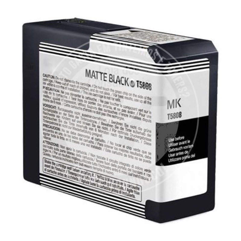 Tinteiro Epson Compatível T5808 Preto Mate